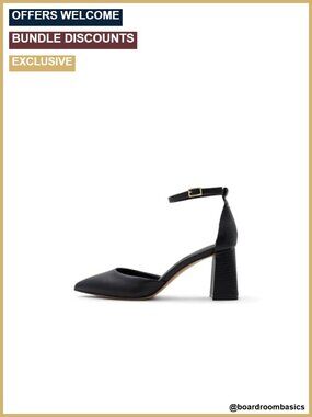 Leather Block Heel Pumps - 2.5 Inch Heels